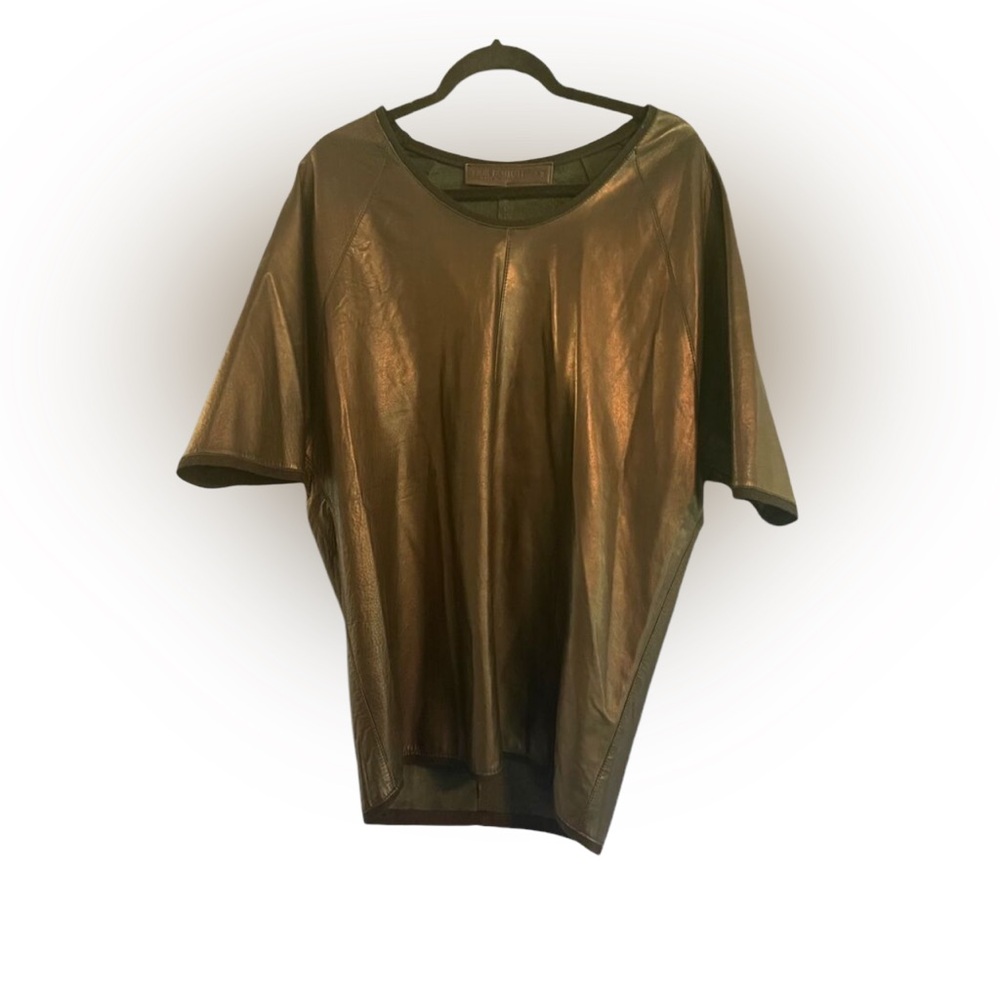 Neil Barrett Black Leather Scoop Neck Tshirt Mini Dress